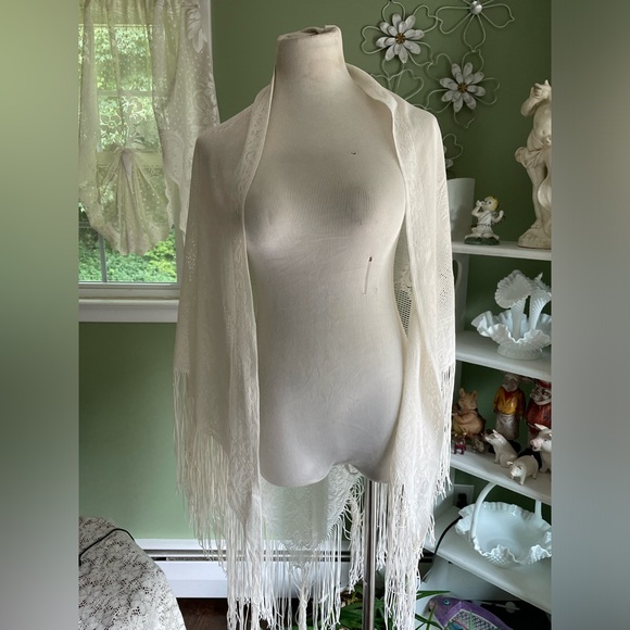 Vintage Atkins vintage fringed shawl OS - Picture 2 of 4